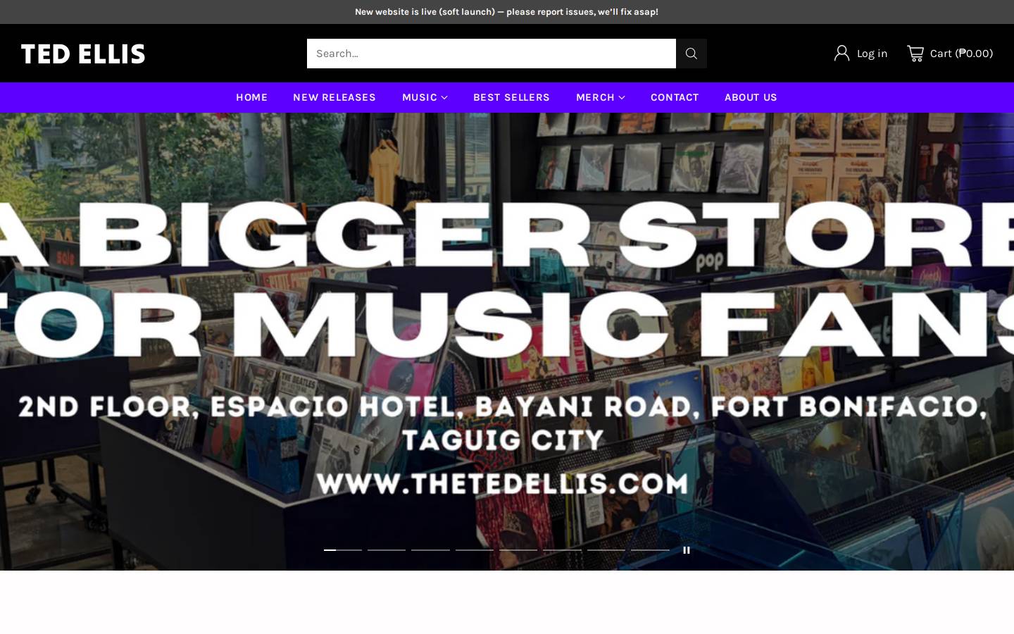 TED ELLIS homepage screenshot