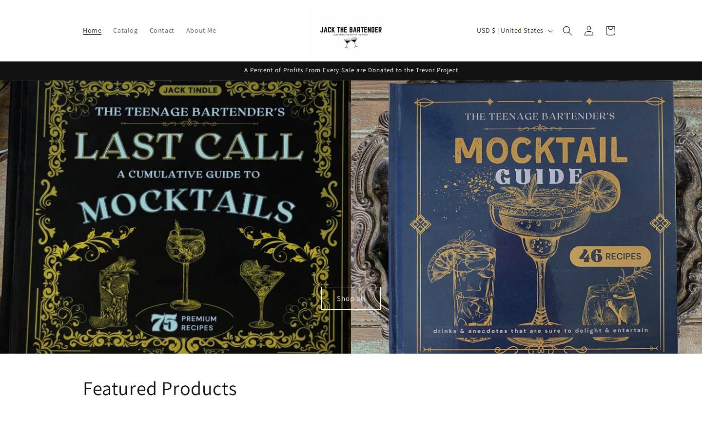 theteenagebartender.com homepage screenshot