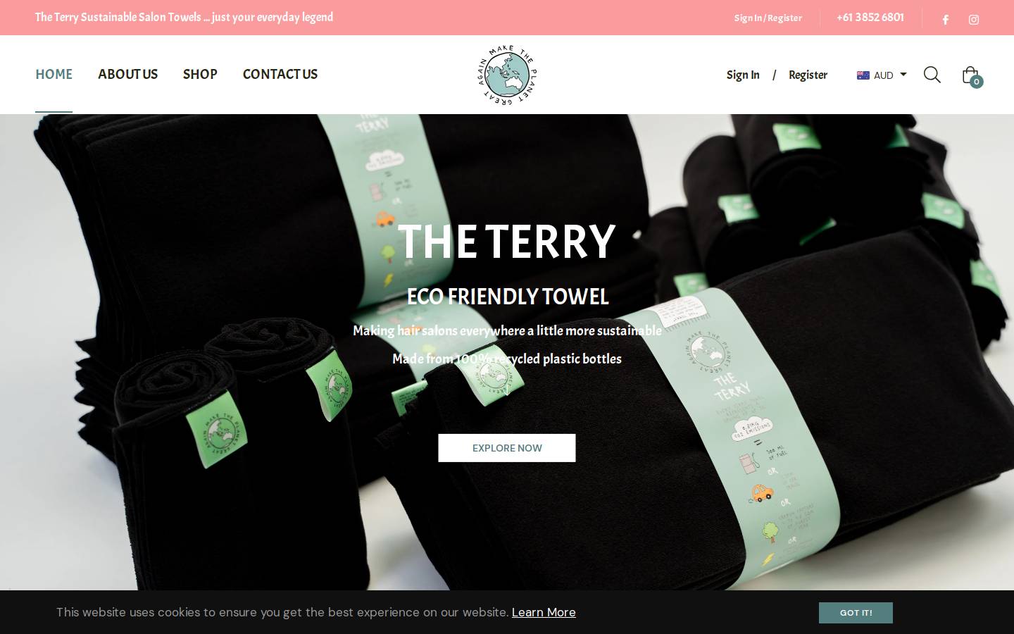 theterrytowel.com homepage screenshot