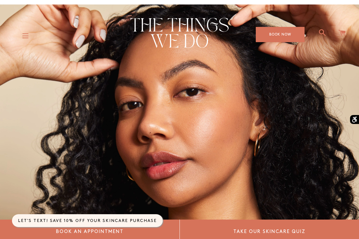 The Things We Do Beauty homepage screenshot