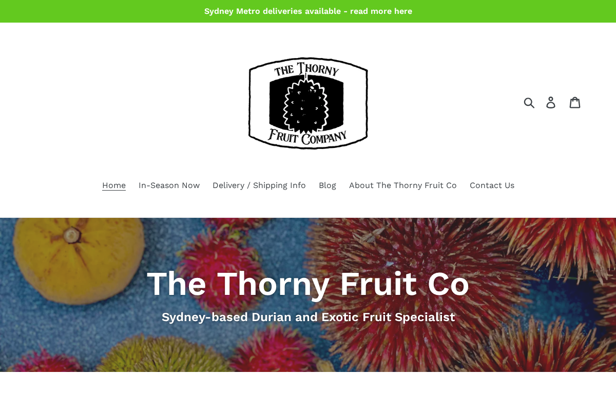 The Thorny Fruit Co homepage screenshot