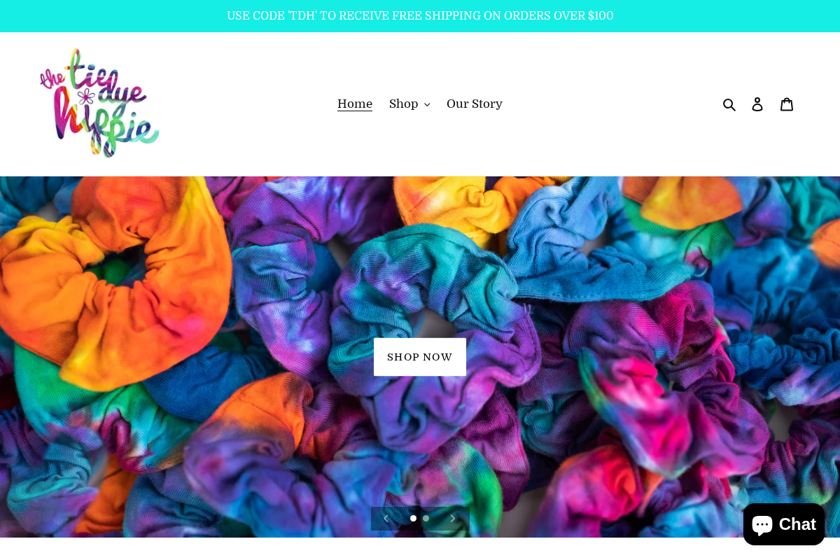 thetiedyehippie.com homepage screenshot