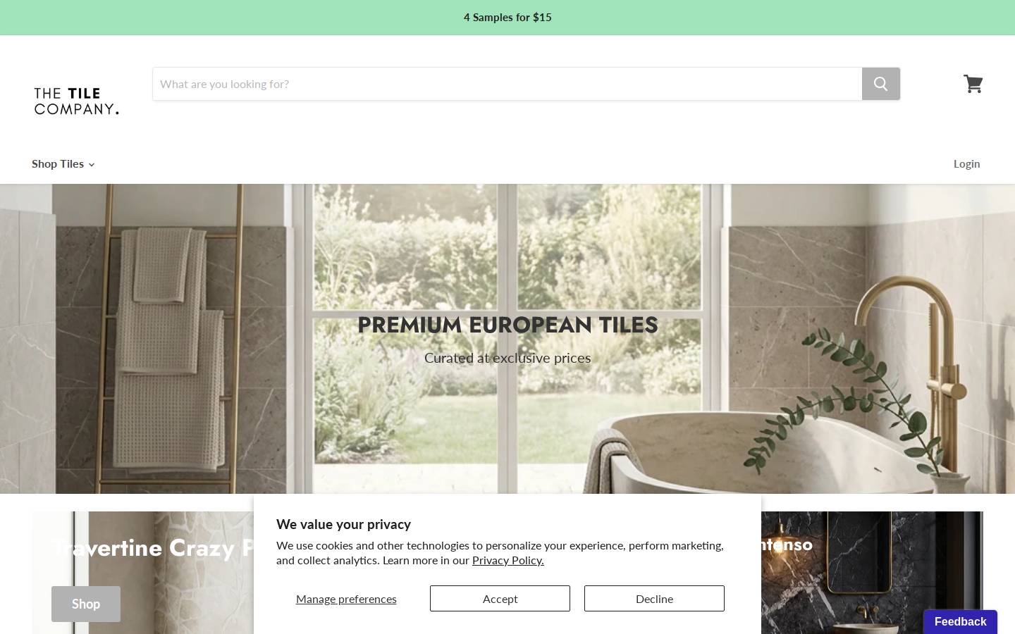 thetilecompany.com.au homepage screenshot