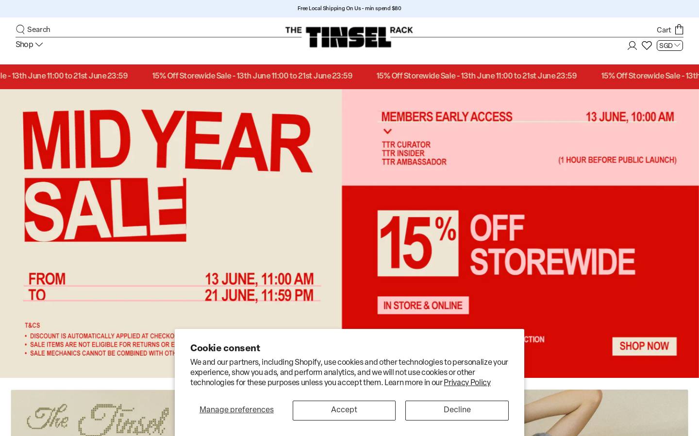 thetinselrack.com homepage screenshot