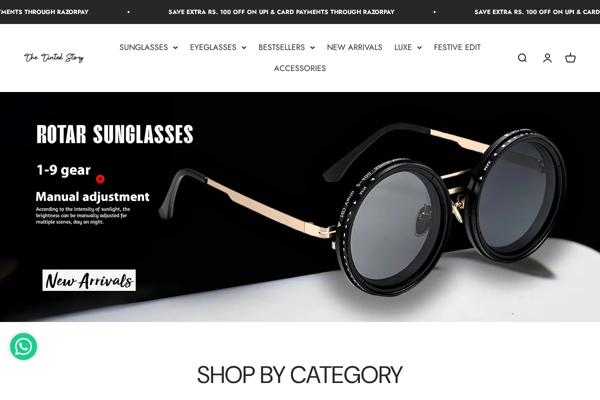 The Tinted Story homepage screenshot