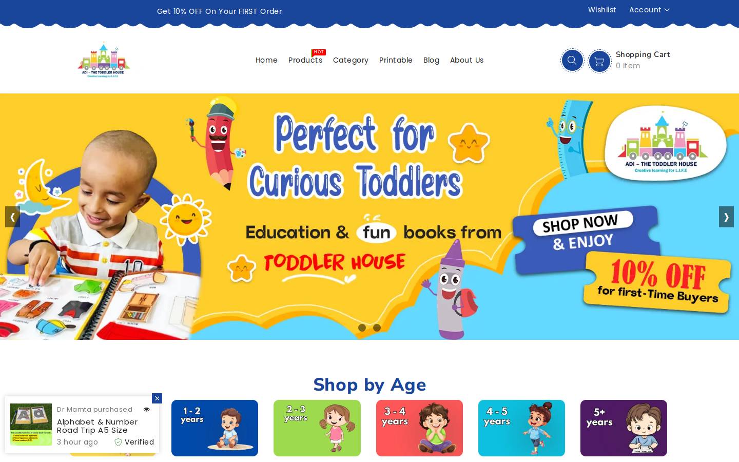 thetoddlerhouse.in homepage screenshot