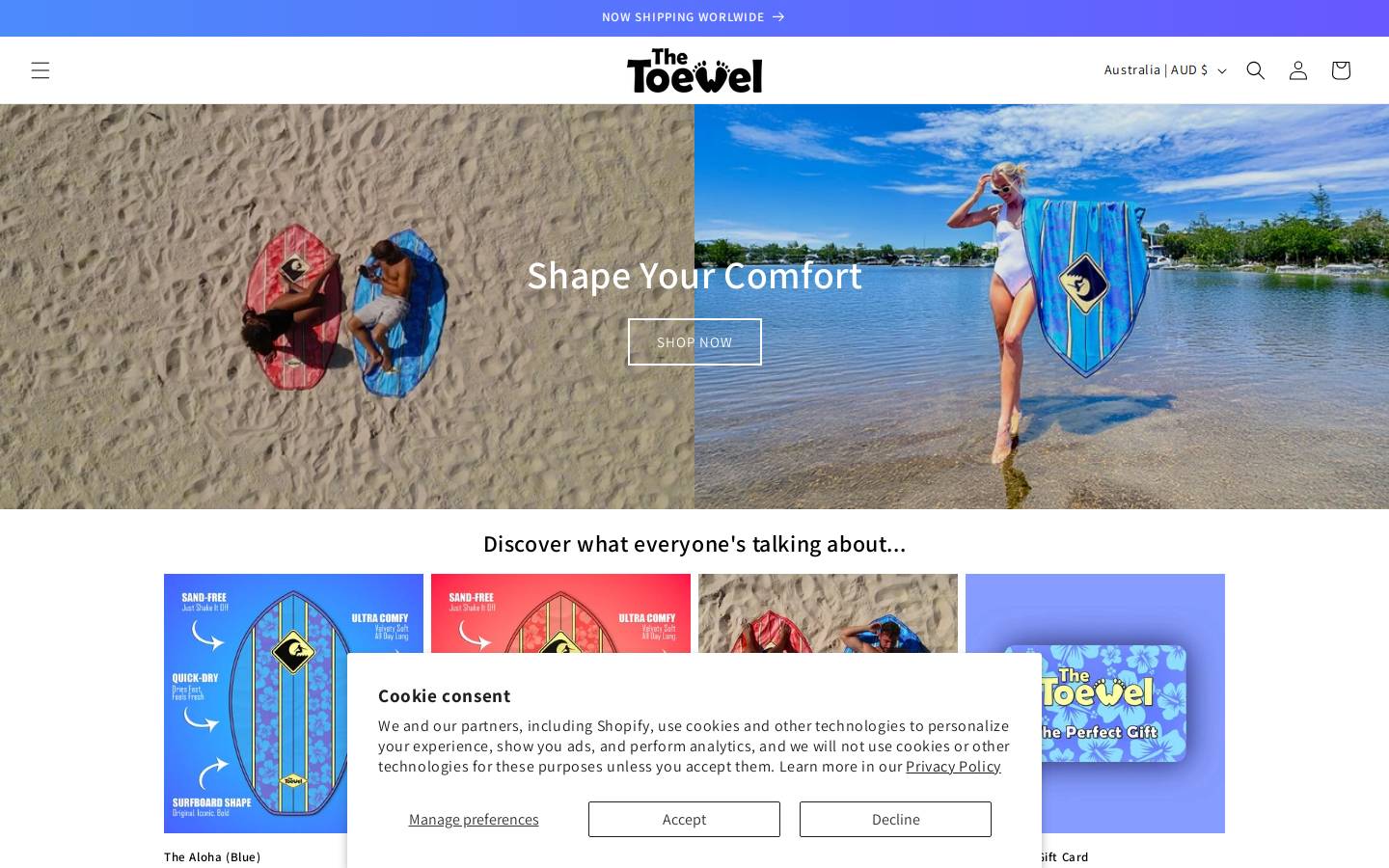 thetoewel.com homepage screenshot