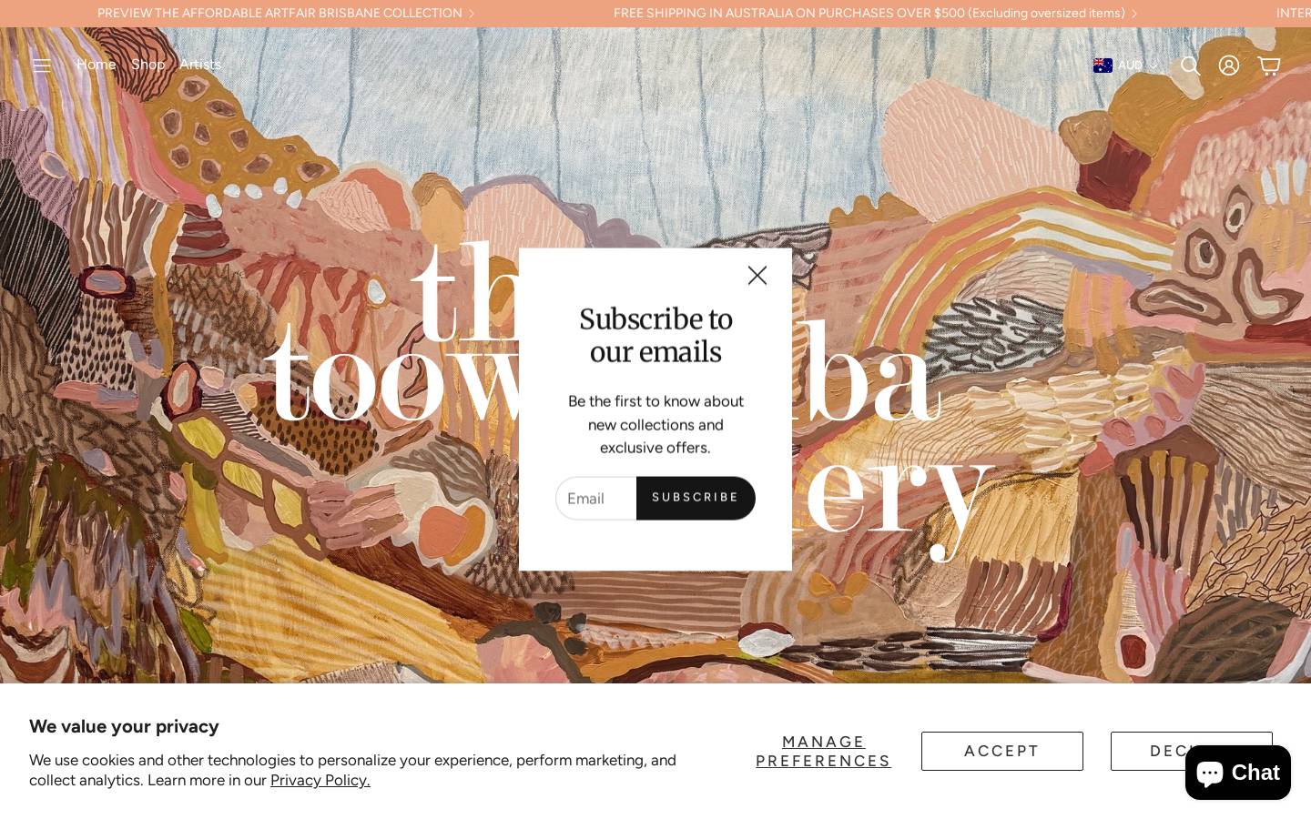 thetoowoombagallery.com homepage screenshot