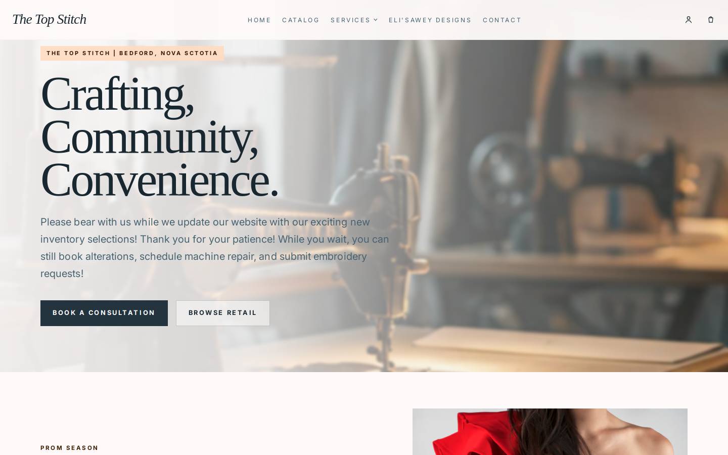 thetopstitch.ca homepage screenshot