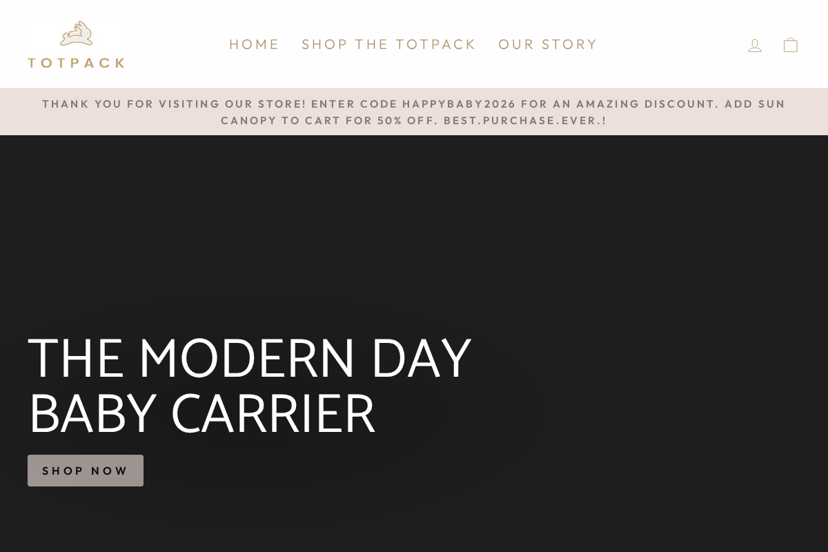 TheTotPack homepage screenshot