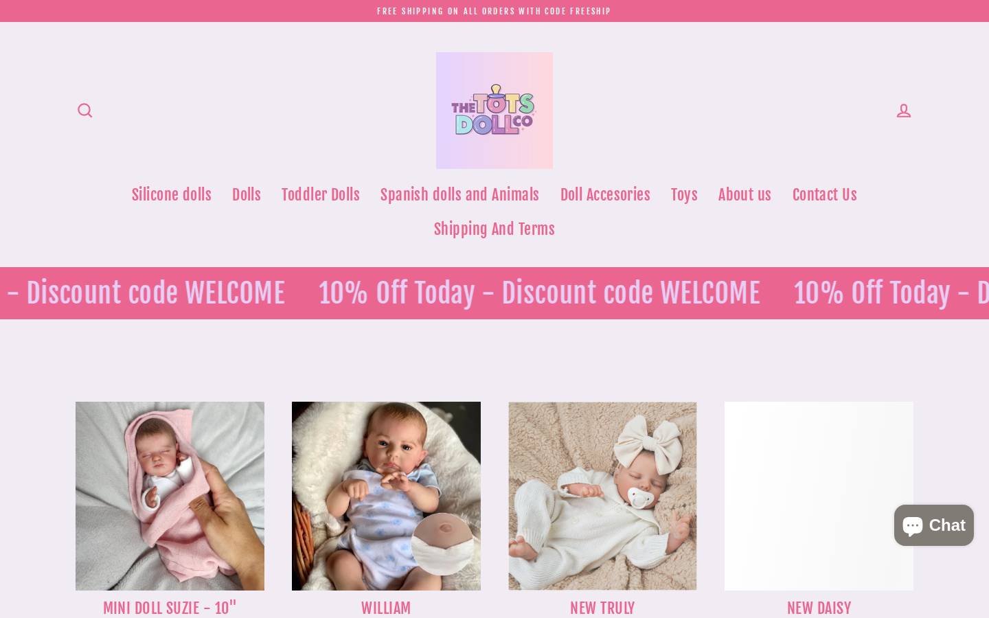 thetotsdollco.com homepage screenshot