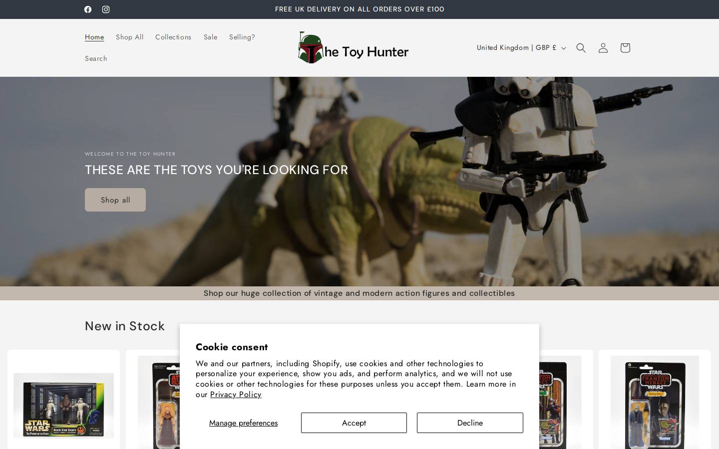 Thetoyhunter homepage screenshot