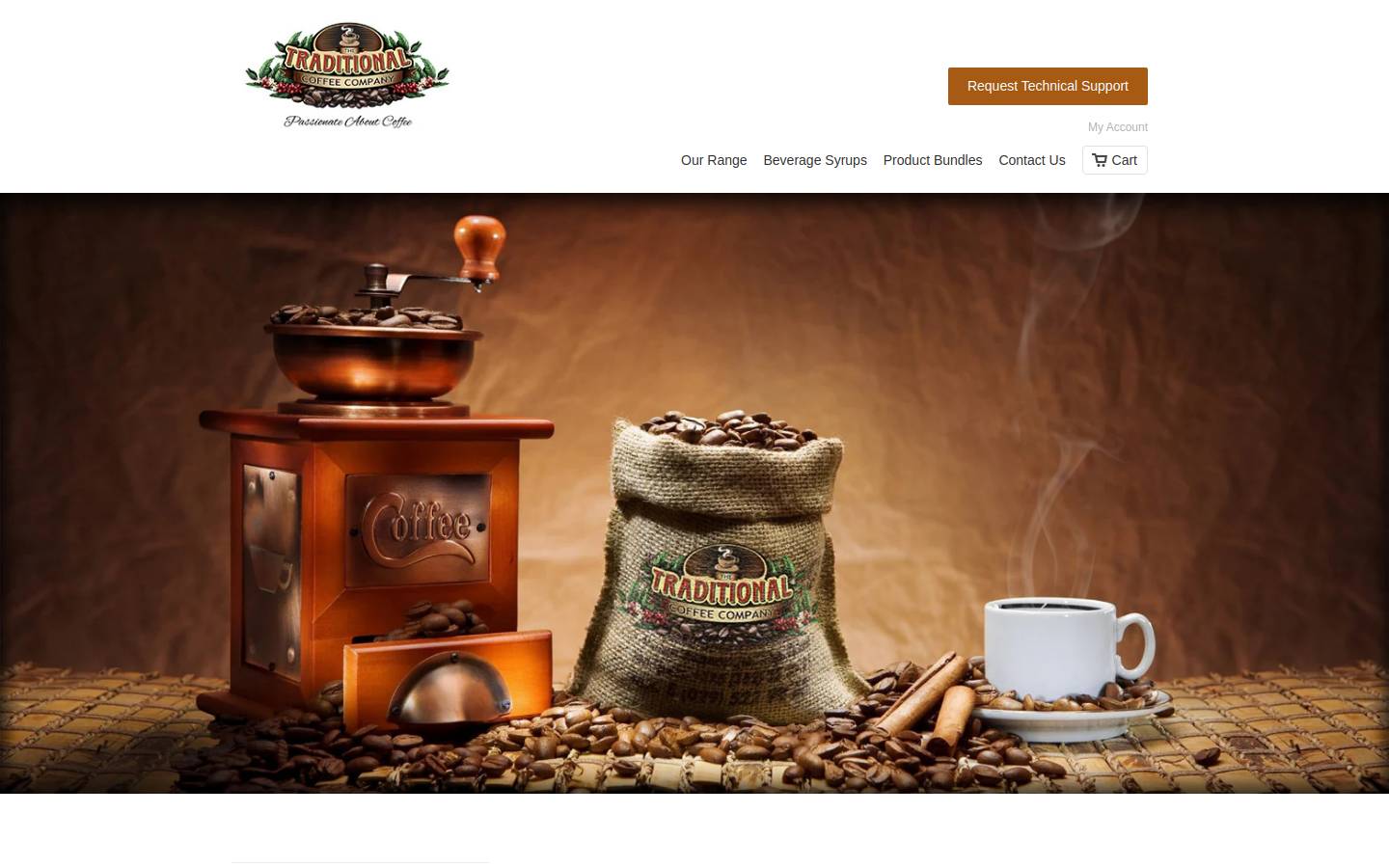 thetraditionalcoffeecompany.co.uk homepage screenshot