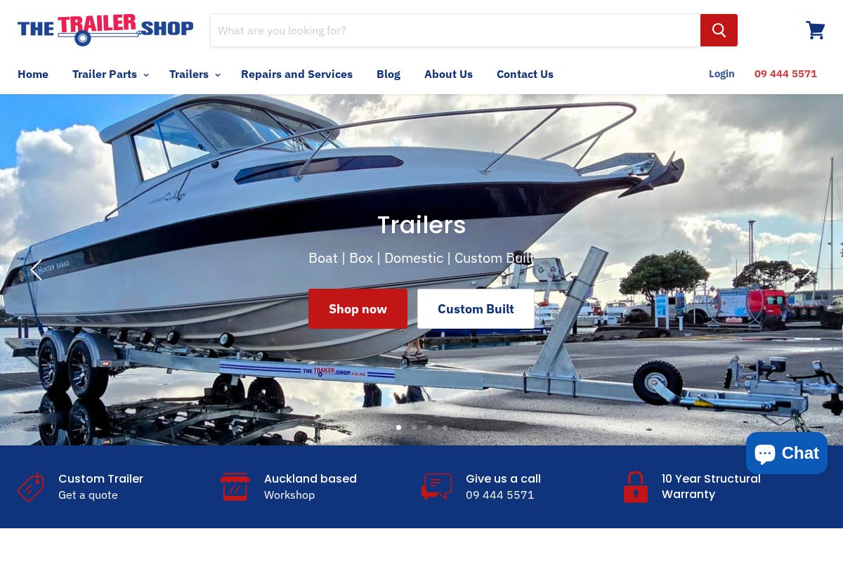 thetrailershop.co.nz homepage screenshot