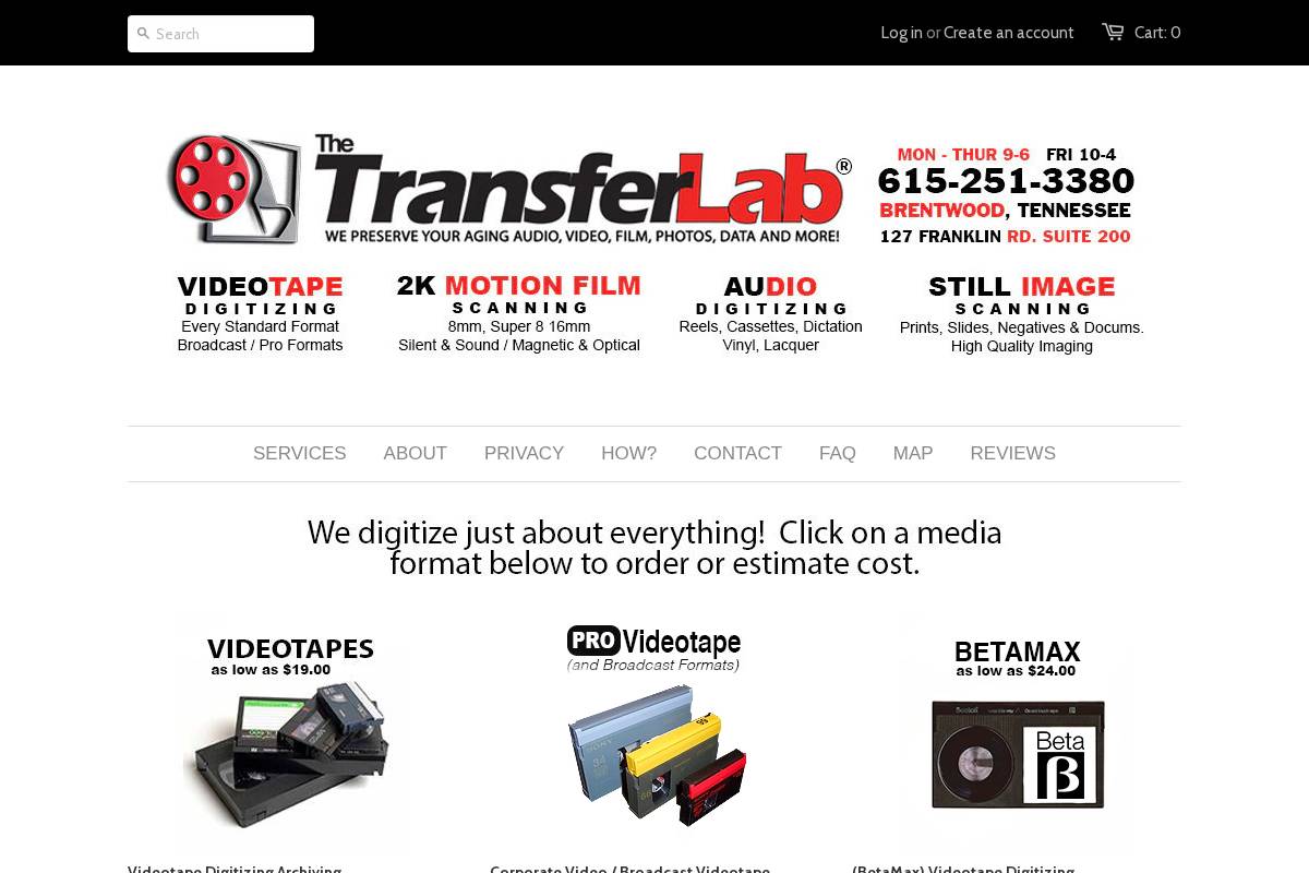 thetransferlab.com homepage screenshot