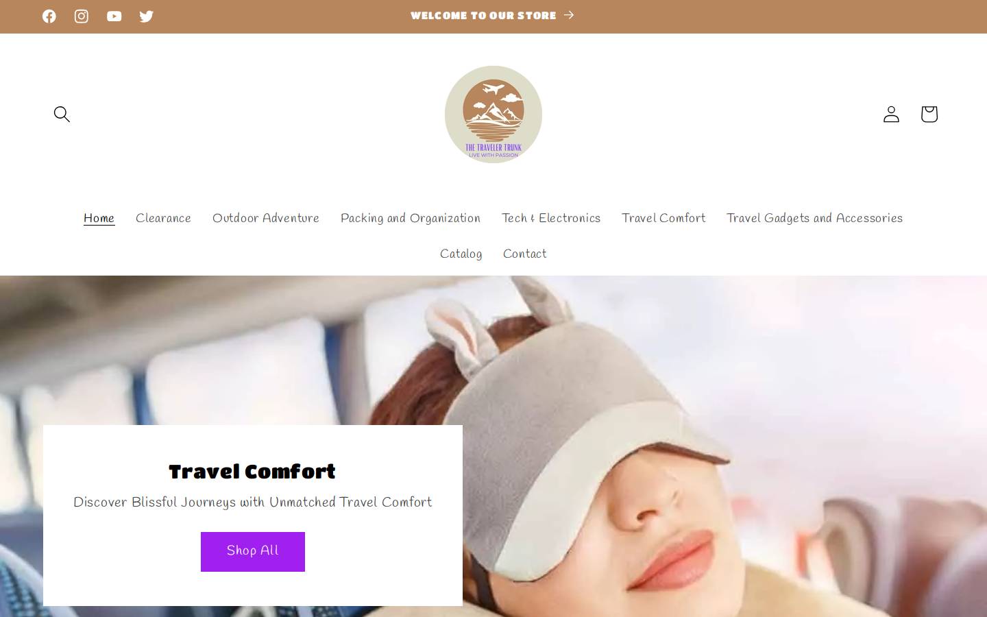 thetravelertrunk.com homepage screenshot