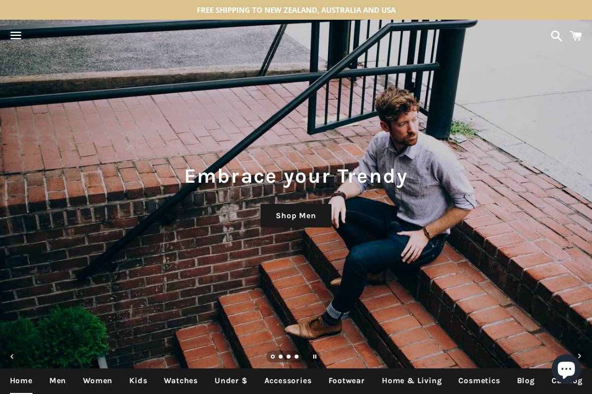 Thetrendy homepage screenshot