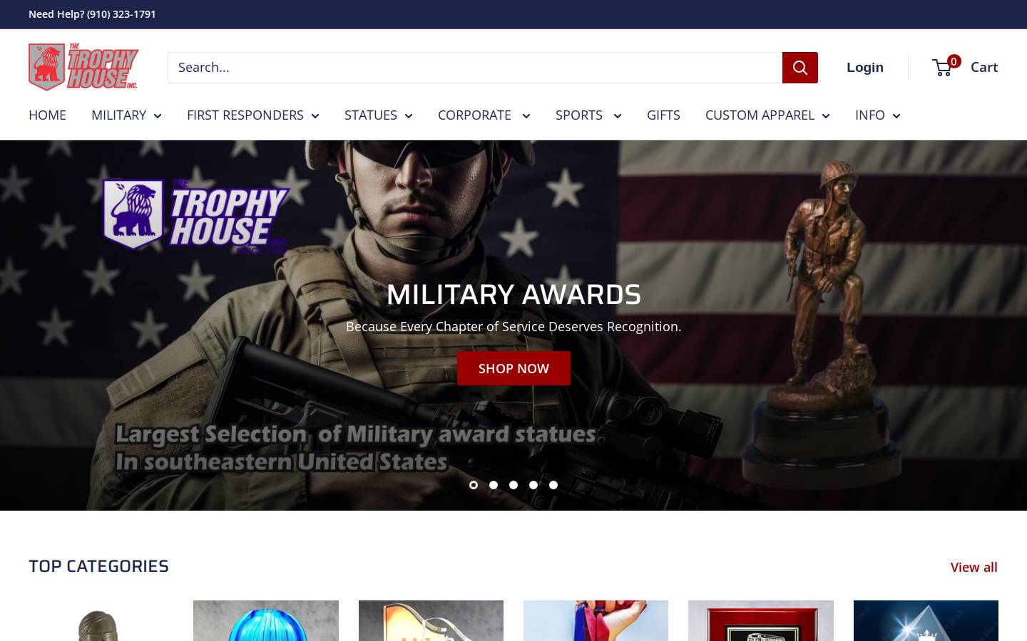 Thetrophyhouseinc homepage screenshot