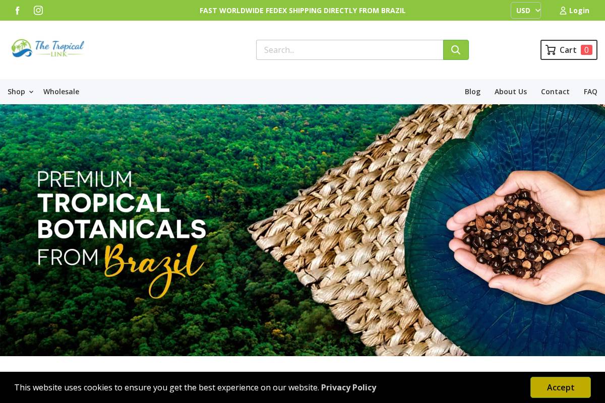 The Tropical Link homepage screenshot