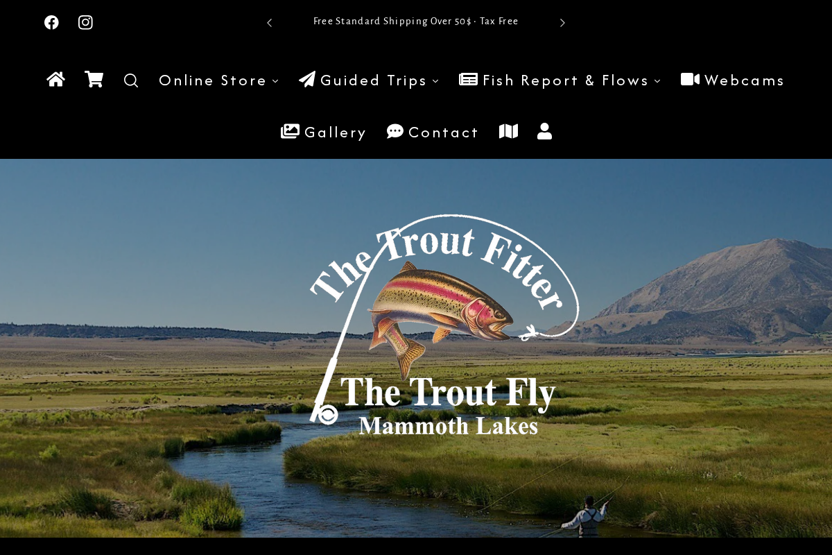 The Troutfitter homepage screenshot