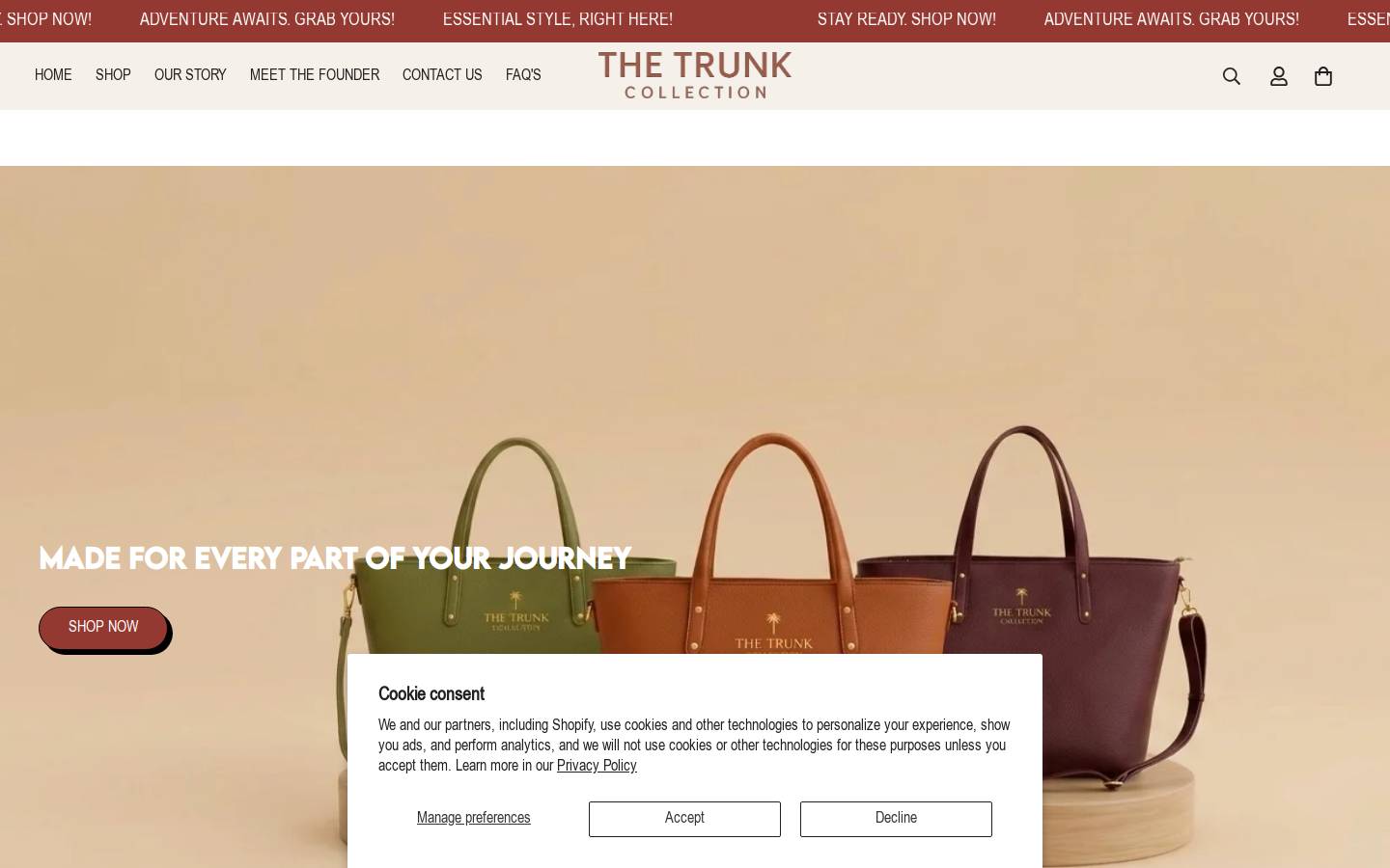 thetrunkcollectionhq.com homepage screenshot
