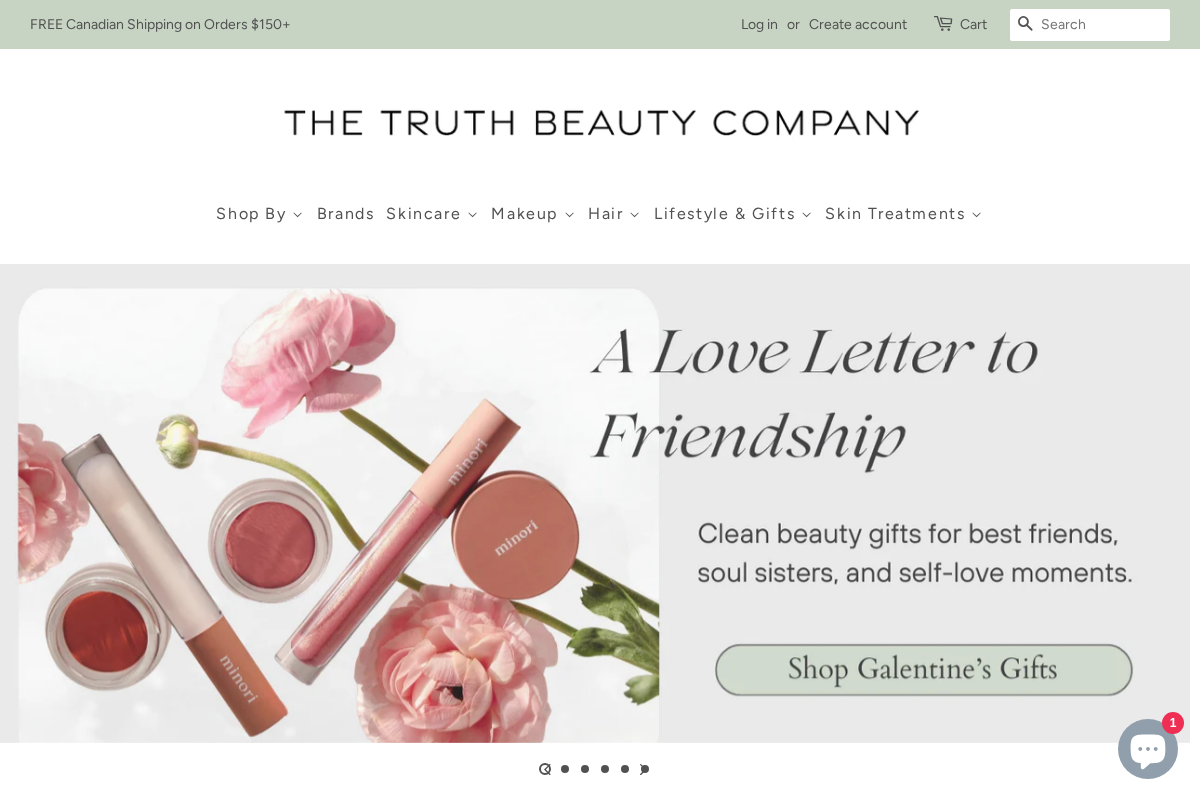 The Truth Beauty Company homepage screenshot