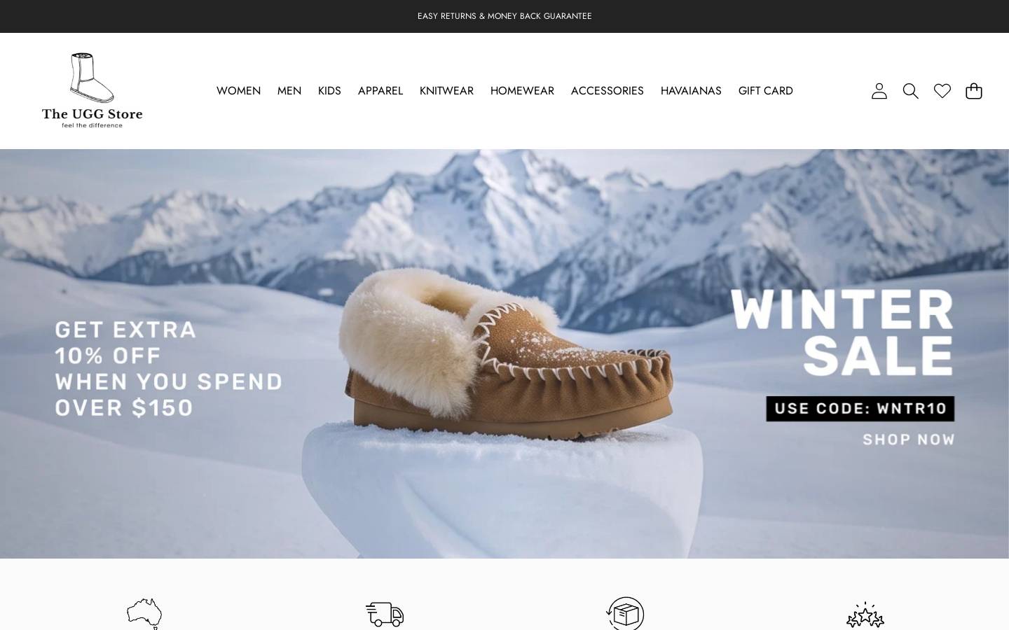 theuggstore.com.au homepage screenshot