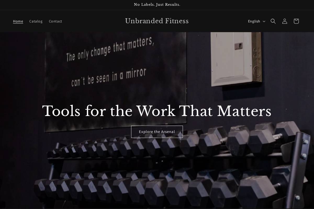 theunbrandedfitness.com homepage screenshot