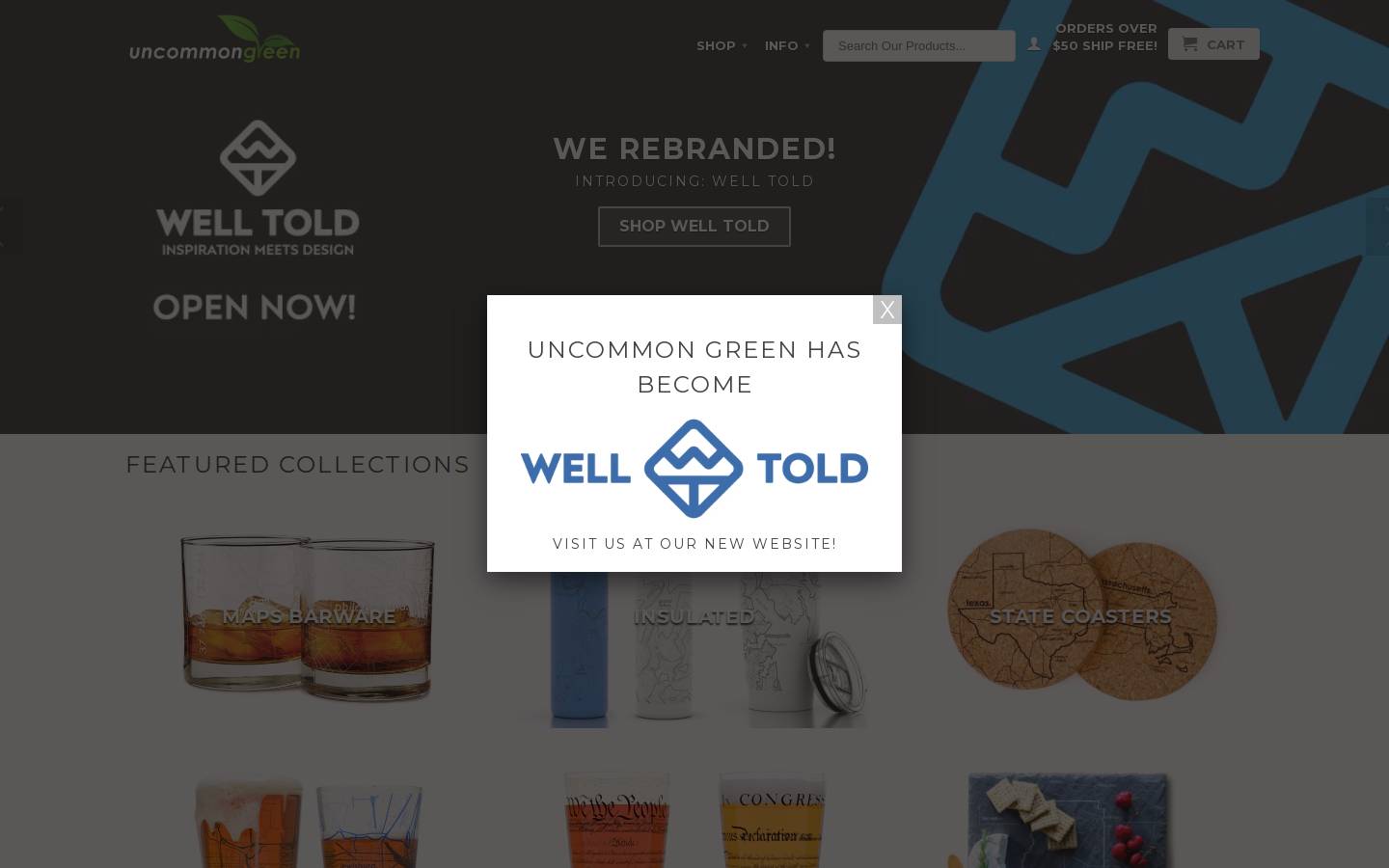 the Uncommon Green homepage screenshot
