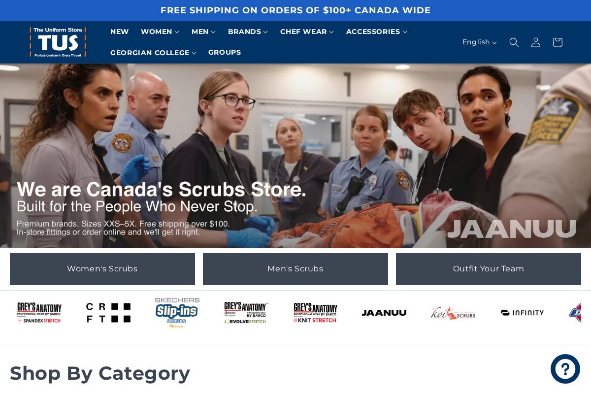 theuniformstore.ca homepage screenshot