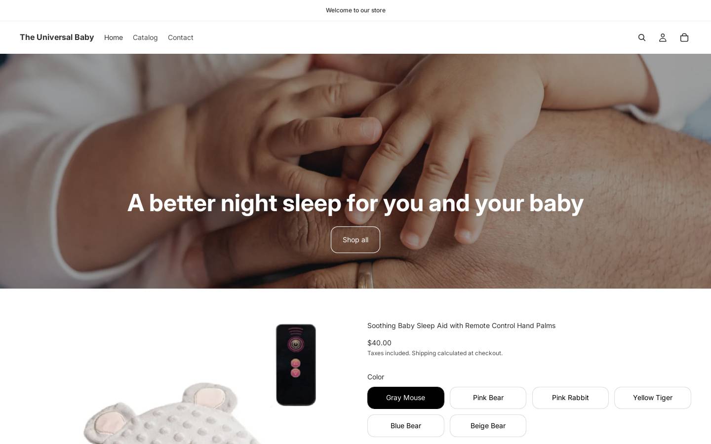 theuniversalbaby.com homepage screenshot