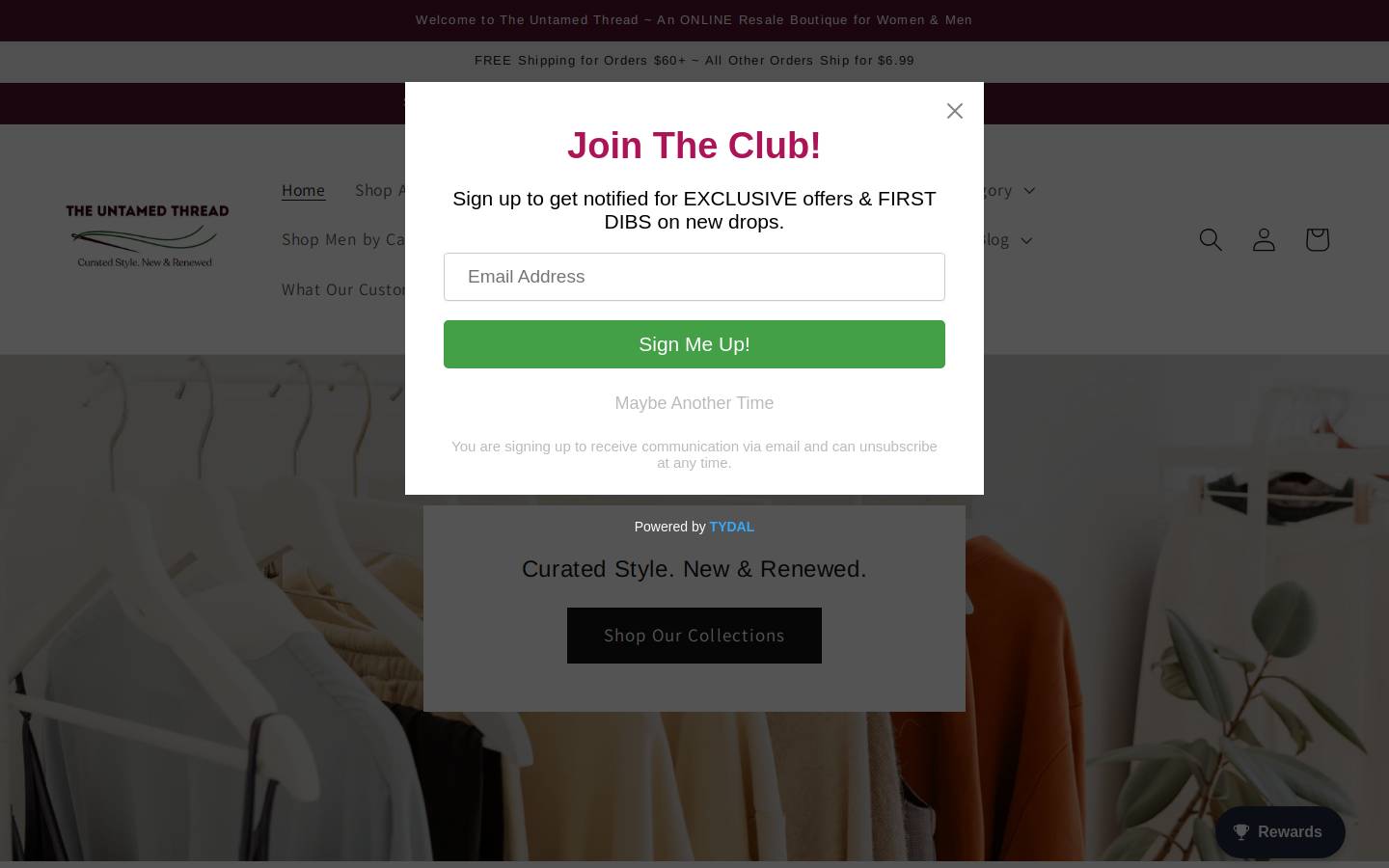 theuntamedthread.com homepage screenshot