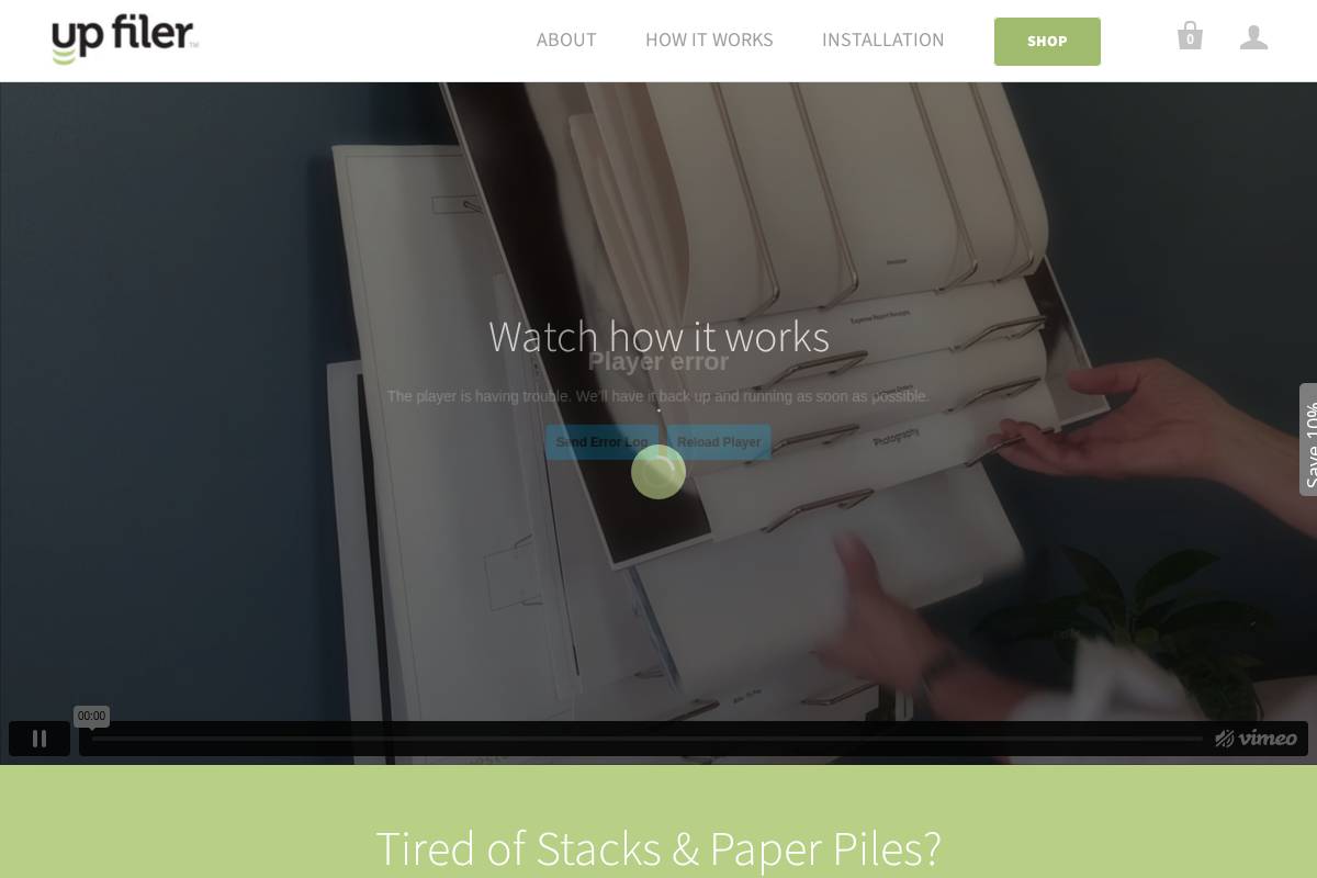 theupfiler.com homepage screenshot