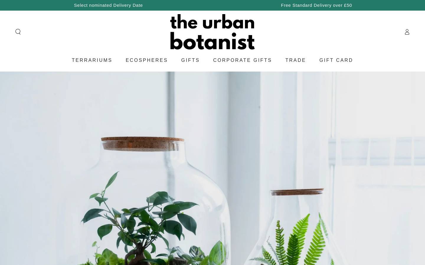 The Urban Botanist homepage screenshot