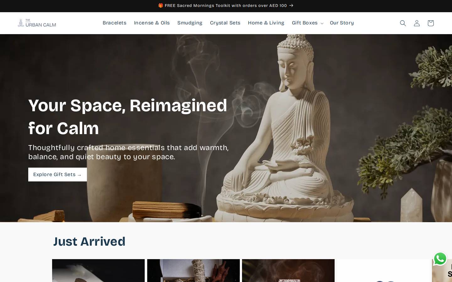 theurbancalm.com homepage screenshot