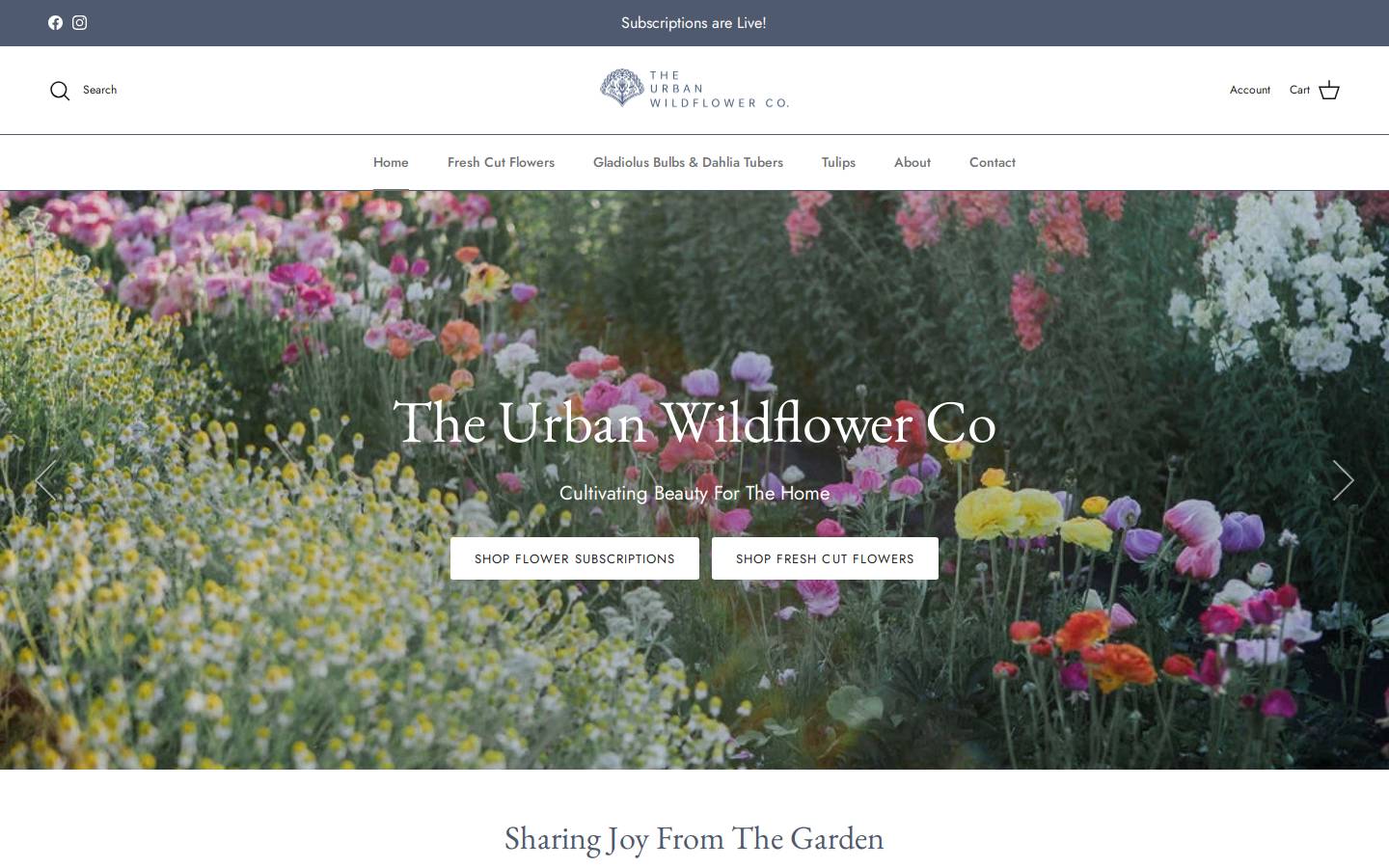 theurbanwildflowerco.com homepage screenshot