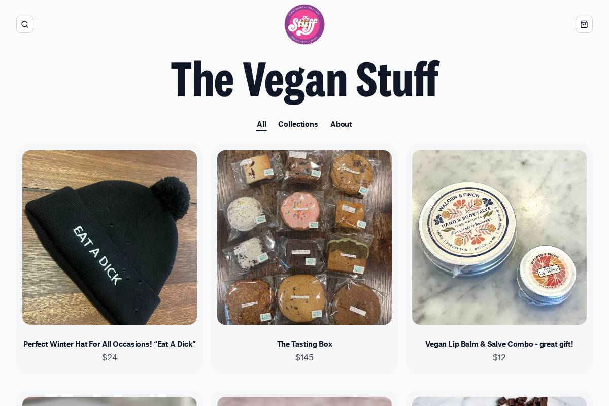 theveganstuff.com homepage screenshot