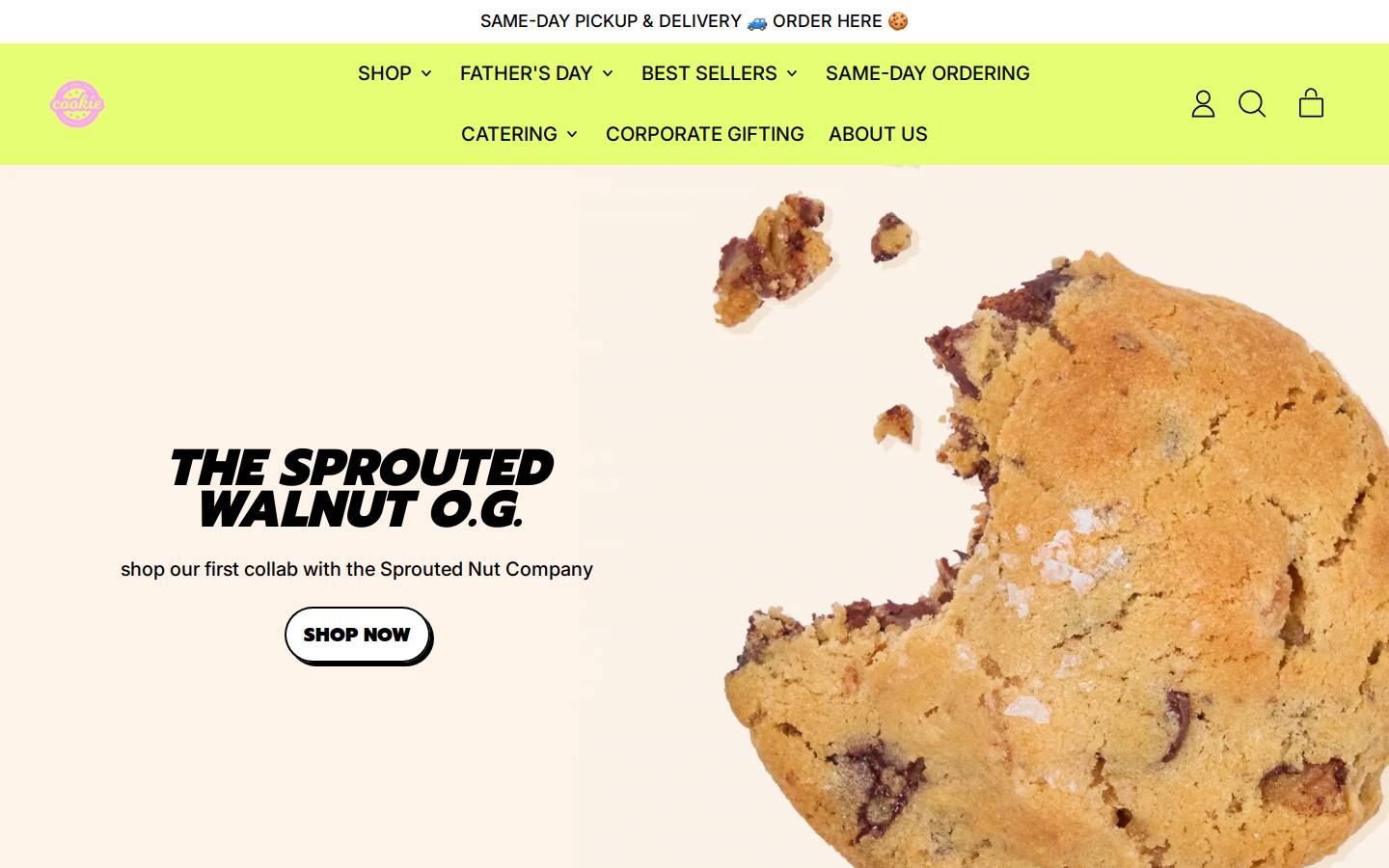 theverybestcookie.com homepage screenshot