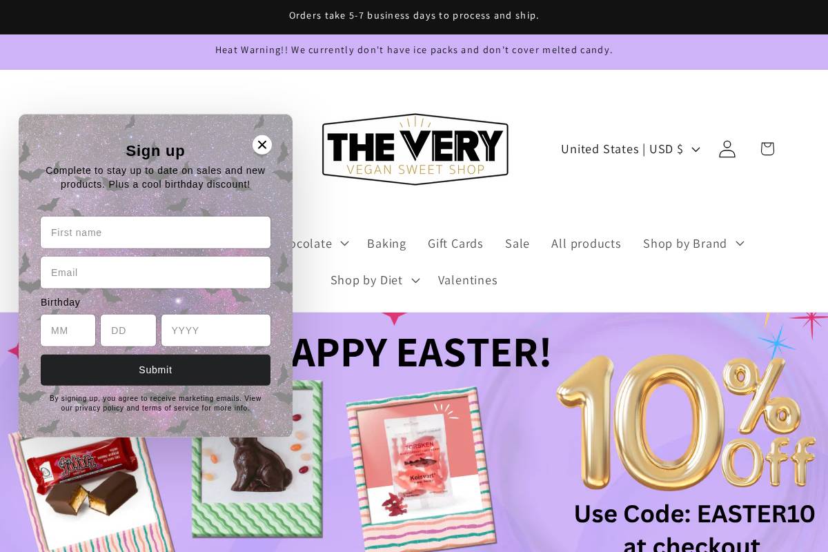 theveryvegansweet.com homepage screenshot