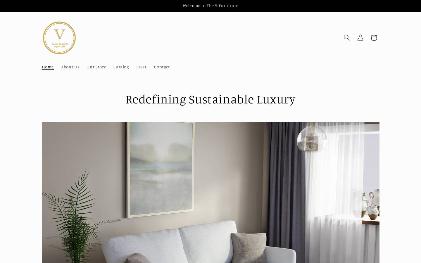 thevfurniture.com homepage screenshot