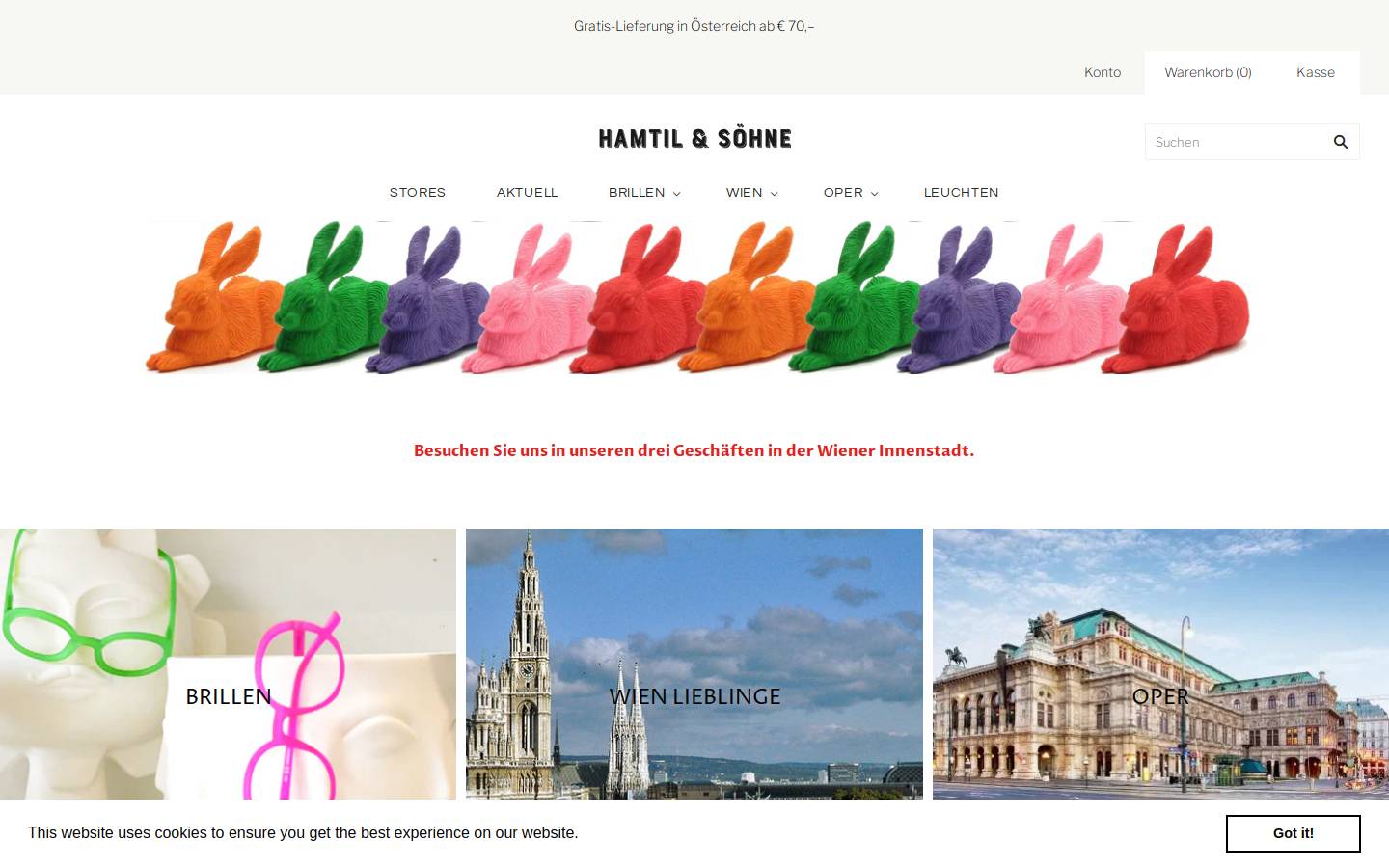 theviennastore.at homepage screenshot