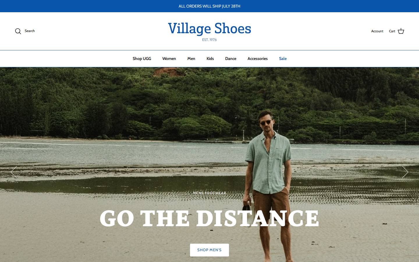 thevillageshoes.com homepage screenshot