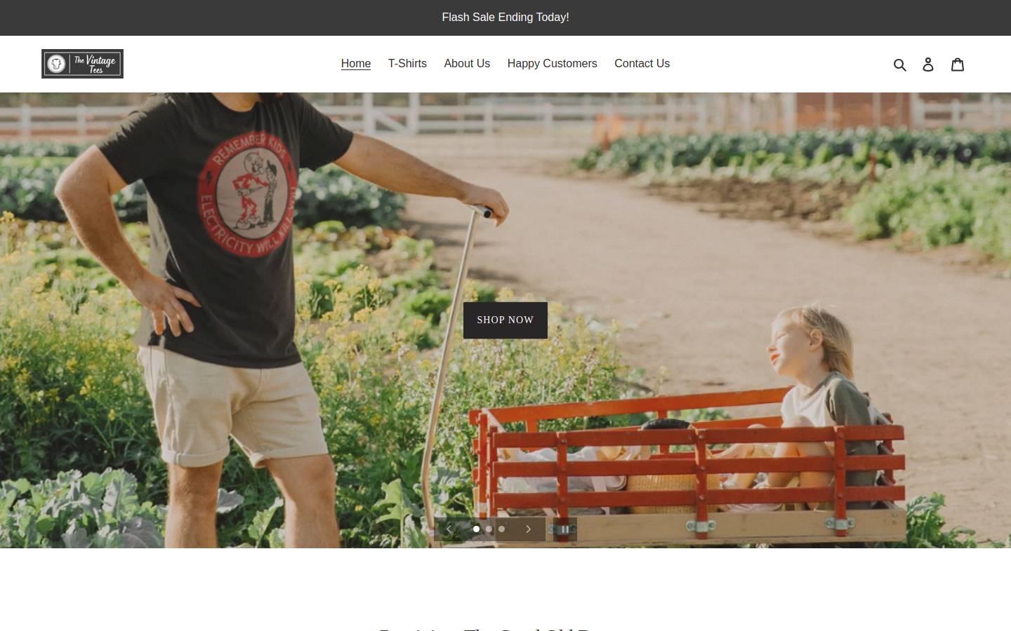 TheVintageTees homepage screenshot