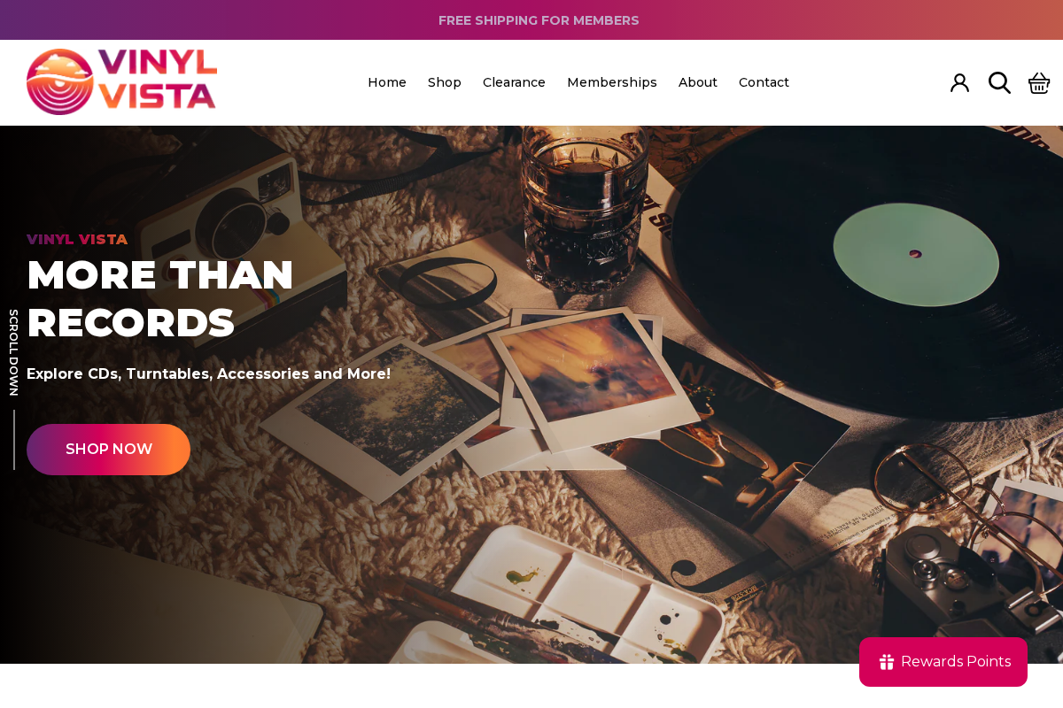 Vinyl Vista homepage screenshot