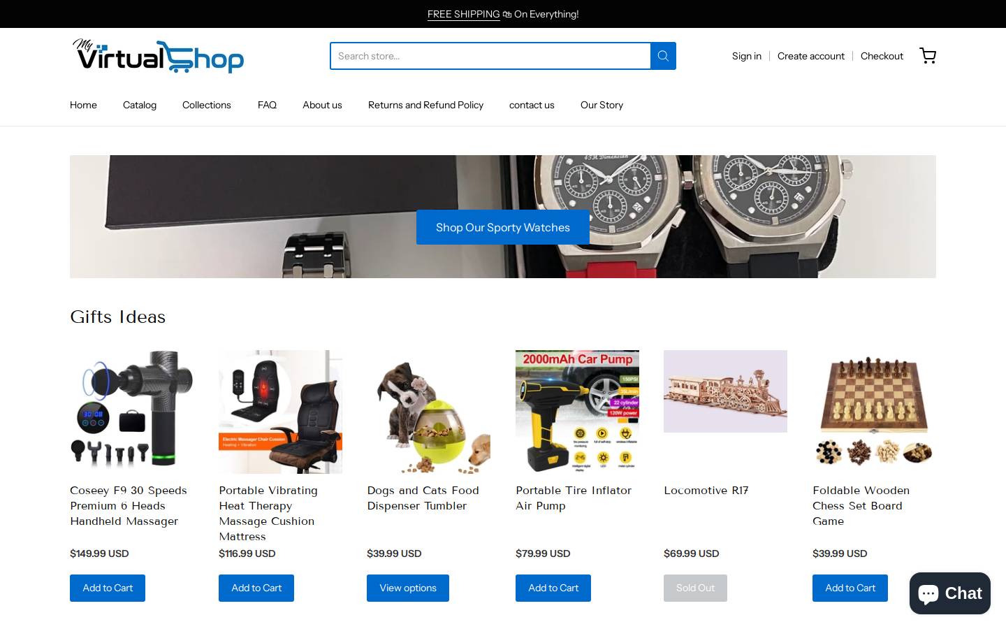 thevirtualstore.com homepage screenshot