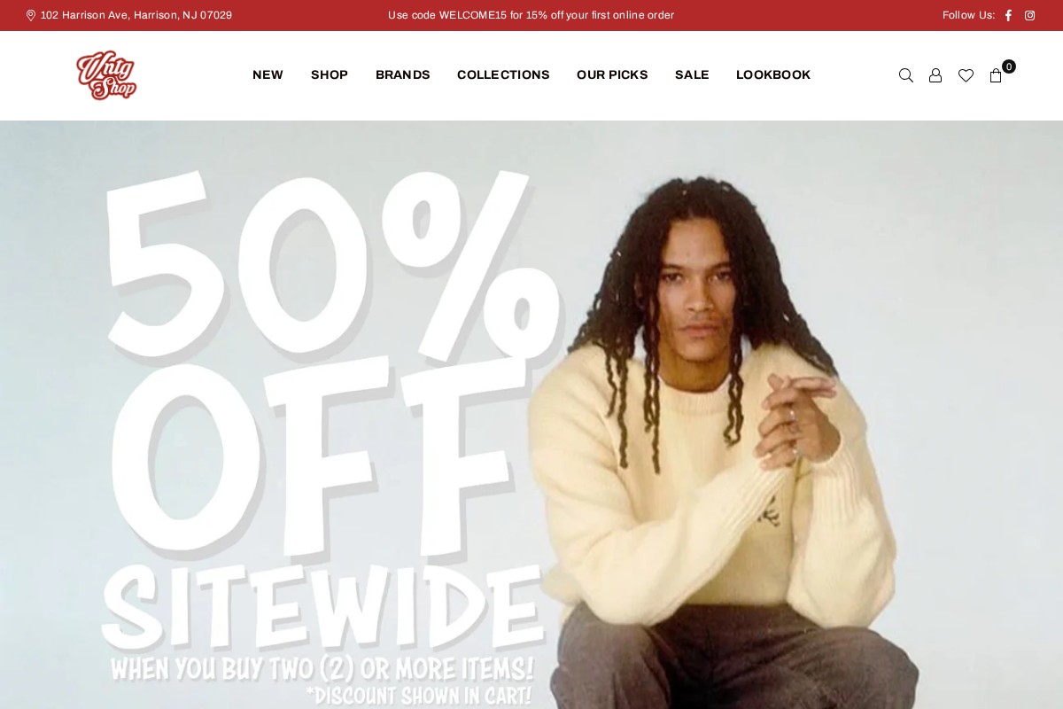 VNTG Shop homepage screenshot