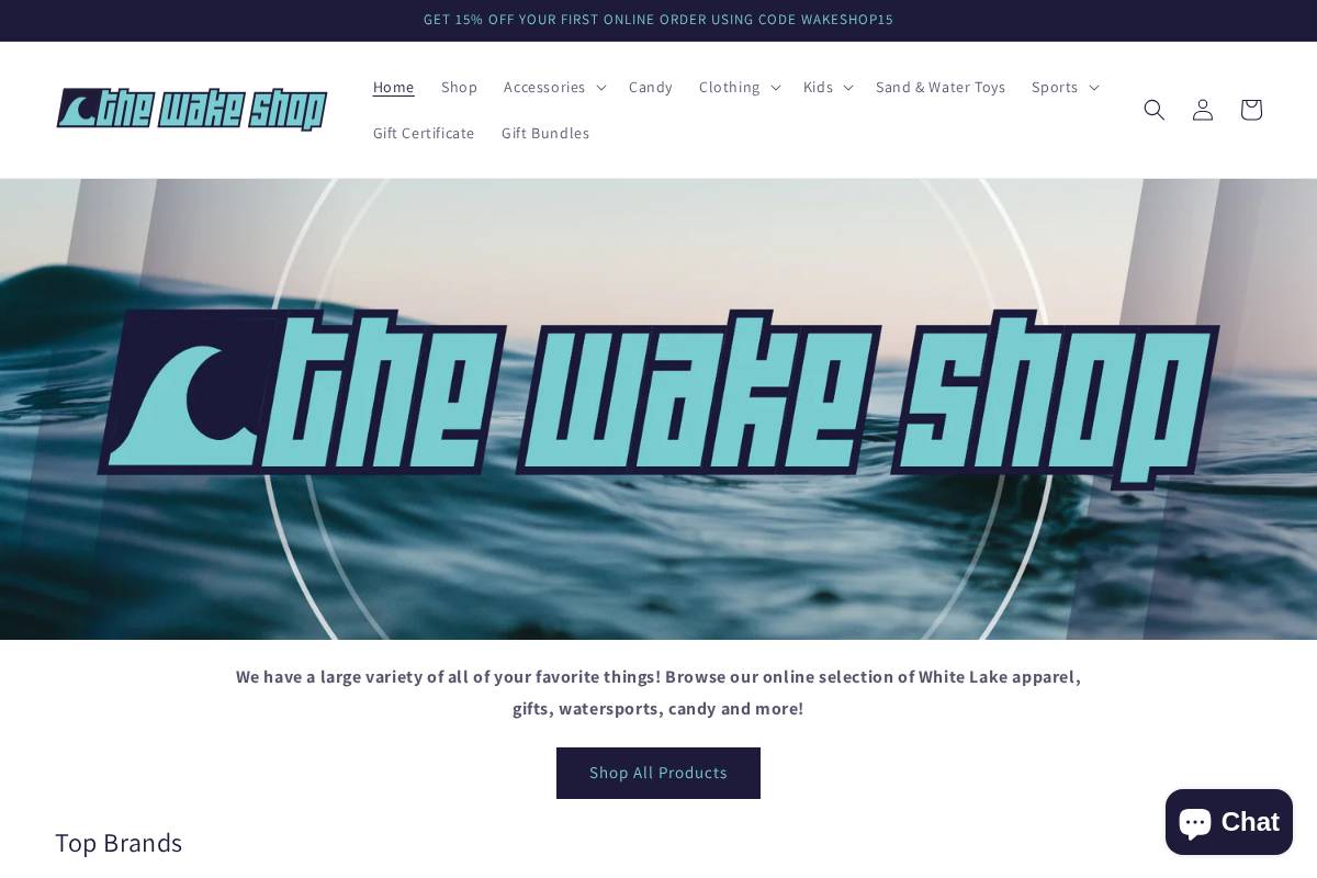 thewakeshoponline.com homepage screenshot