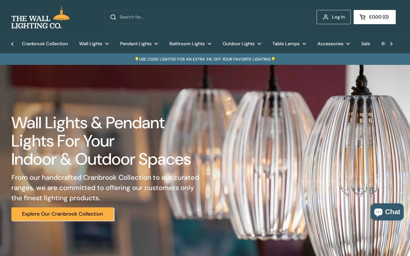 The Wall Lighting Company homepage screenshot