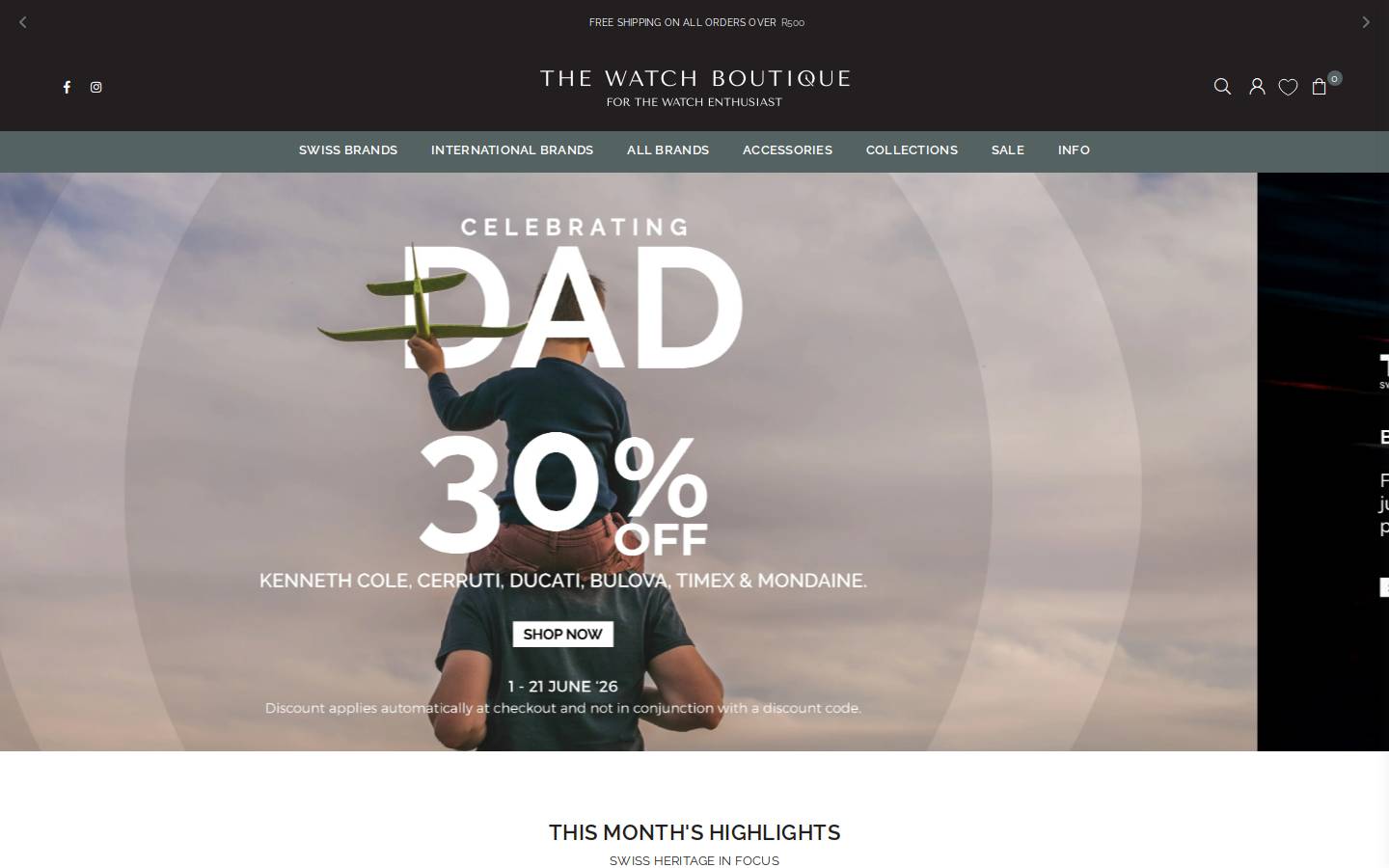 thewatchboutique.co.za homepage screenshot