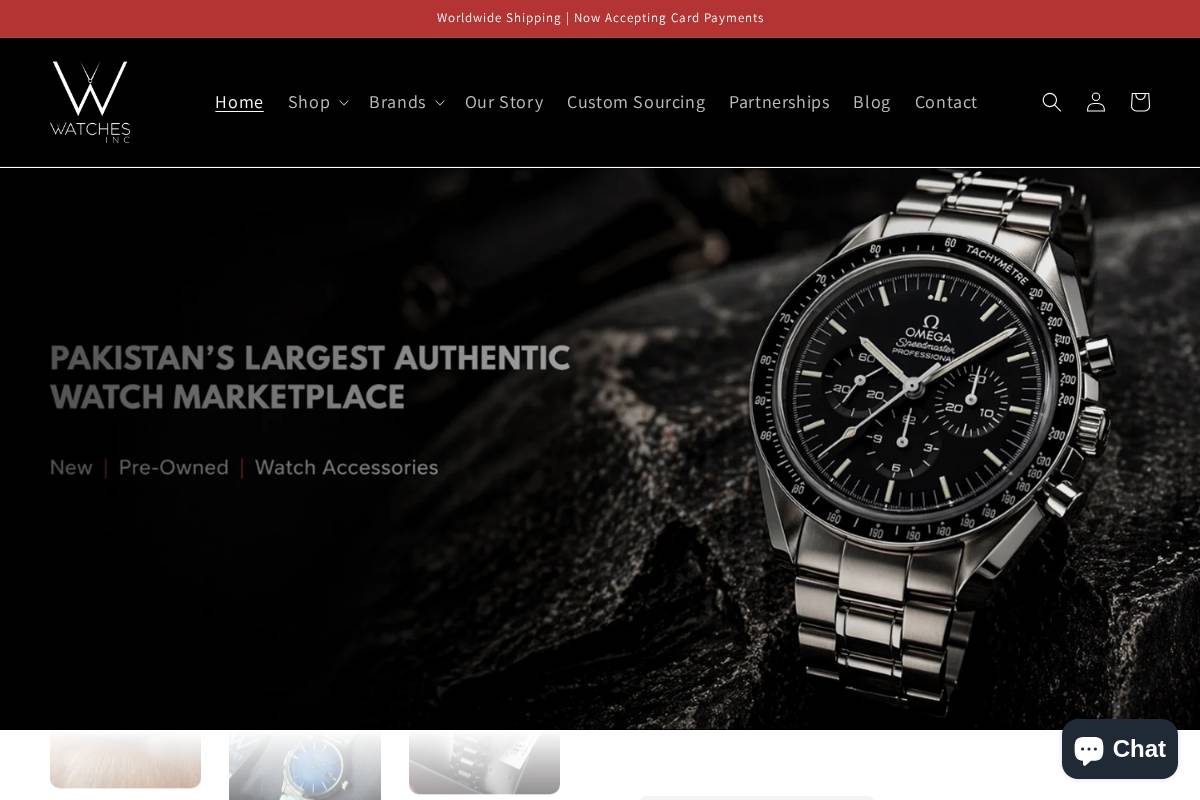 Watches Inc homepage screenshot